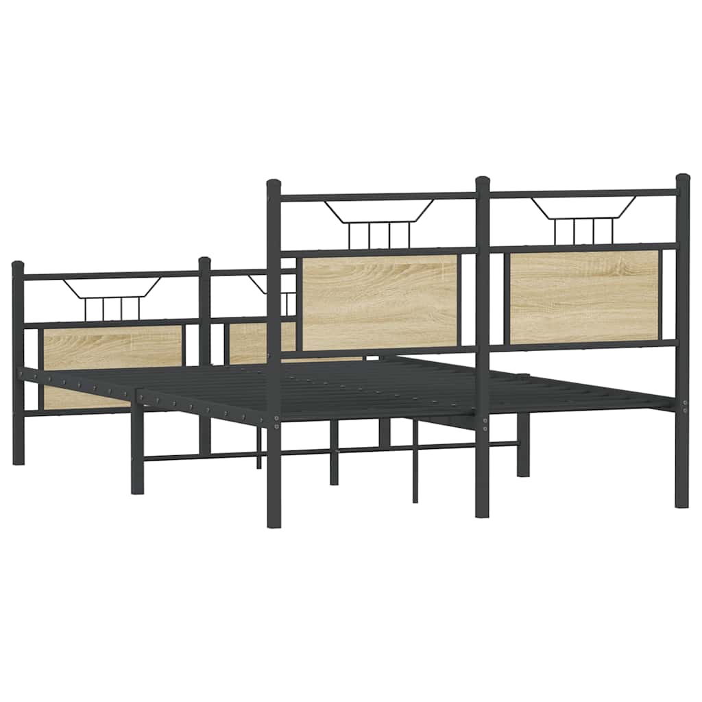 Bed Frame without Mattress Sonoma Oak 120x200 cm Engineered Wood