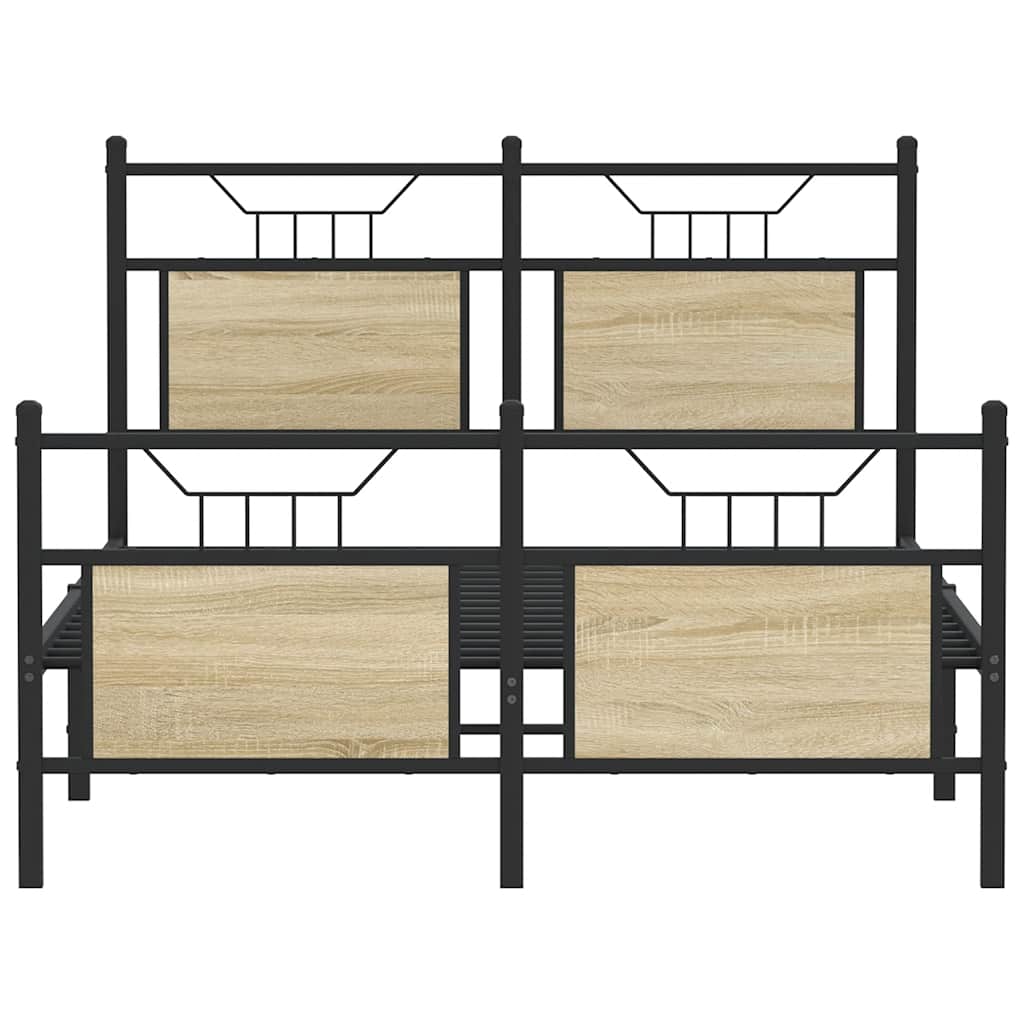 Bed Frame without Mattress Sonoma Oak 137x190 cm Engineered Wood
