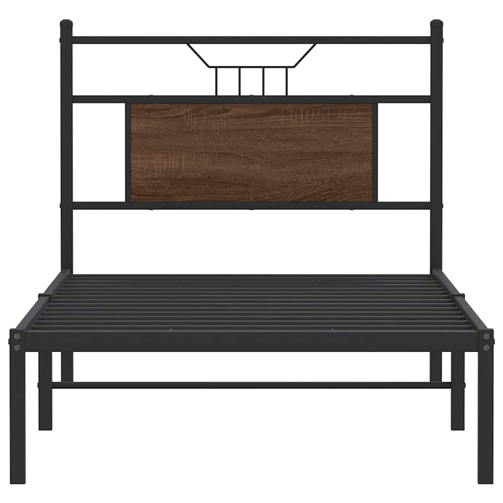Bed Frame without Mattress Brown Oak 75x190 cm Small Single Engineered Wood