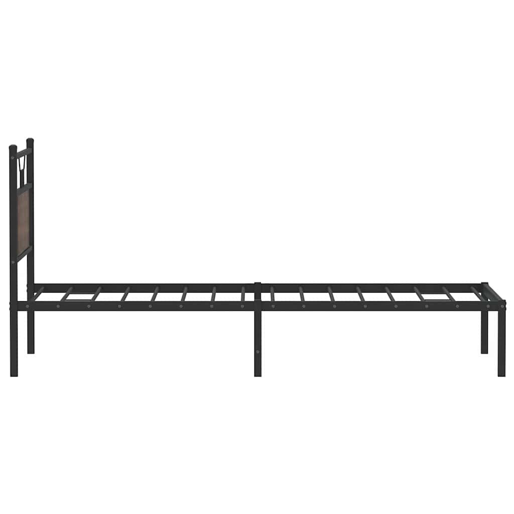 Bed Frame without Mattress Brown Oak 90x200 cm Engineered Wood