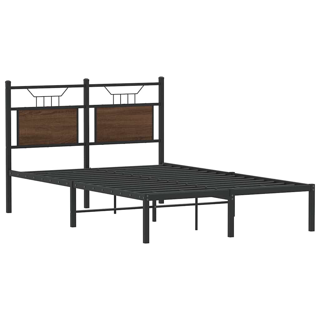 Bed Frame without Mattress Brown Oak 120x200 cm Engineered Wood