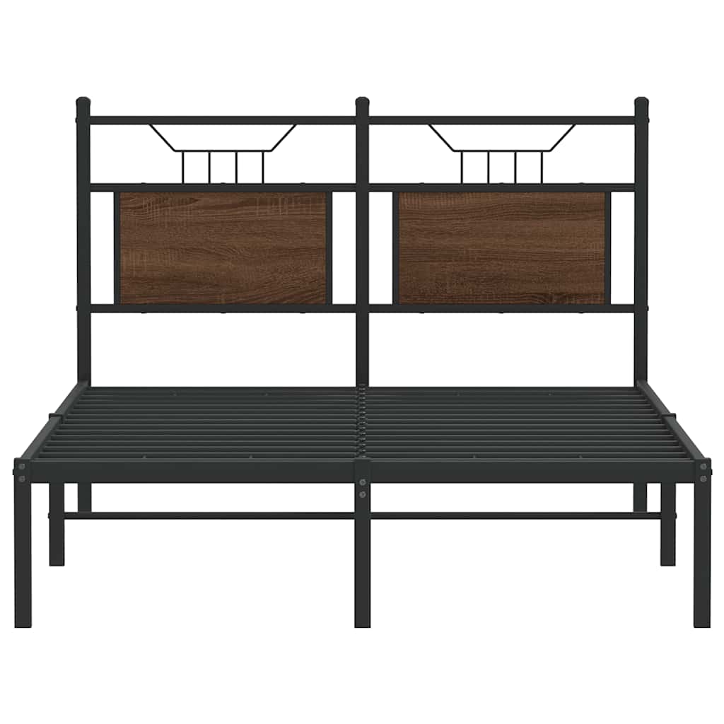 Bed Frame without Mattress Brown Oak 120x200 cm Engineered Wood