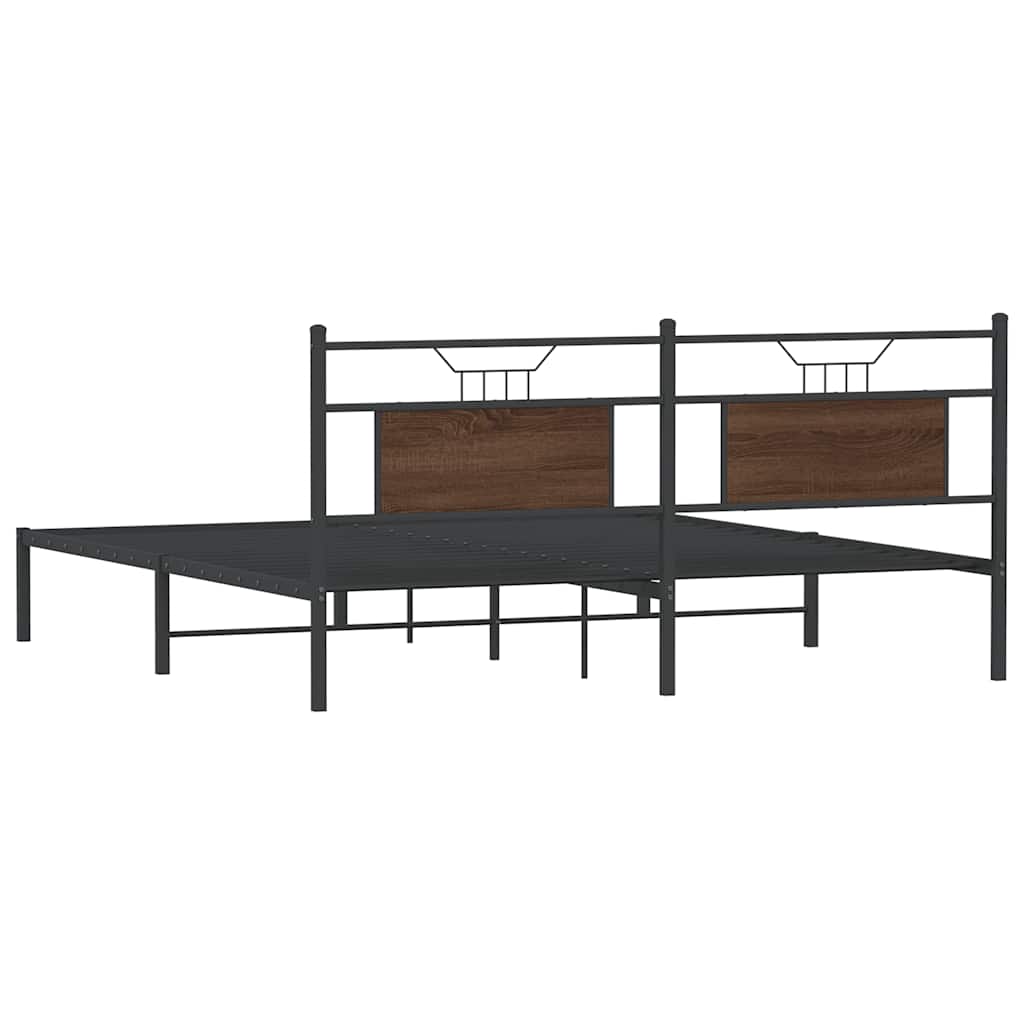 Bed Frame without Mattress Brown Oak 183x203 cm Engineered Wood