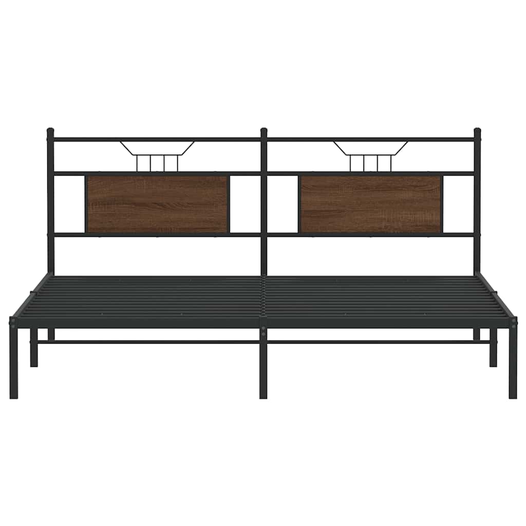 Bed Frame without Mattress Brown Oak 183x213 cm Engineered Wood