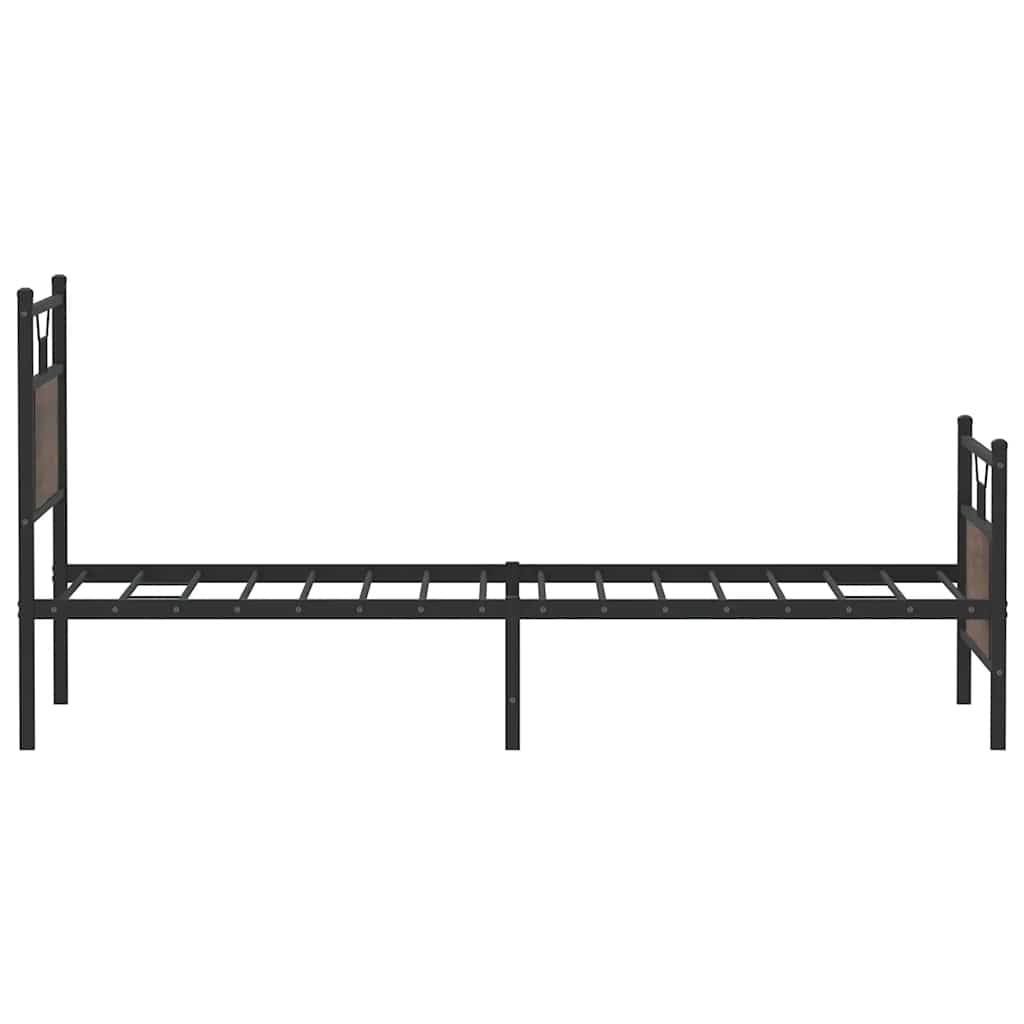 Bed Frame without Mattress Brown Oak 90x200 cm Engineered Wood