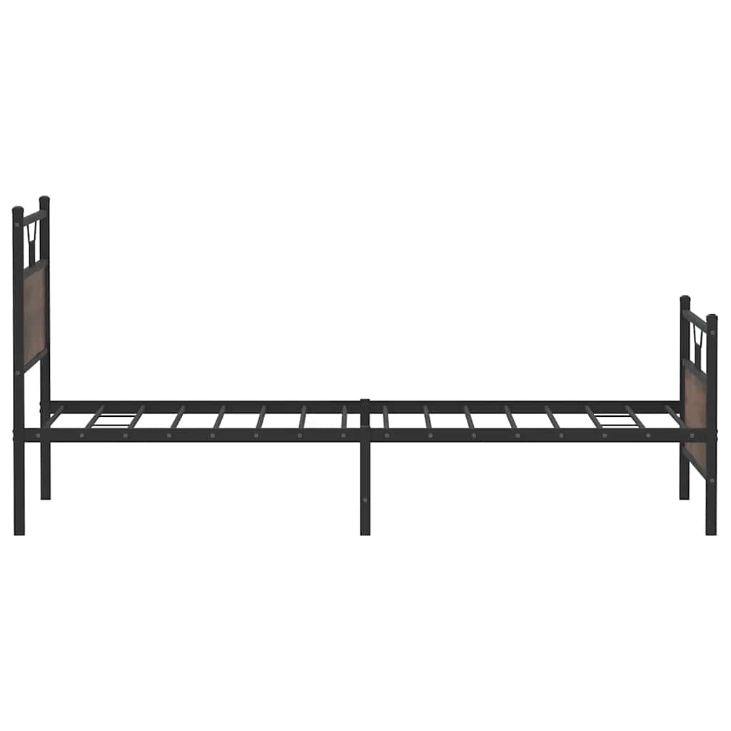 Bed Frame without Mattress Brown Oak 100x190 cm Engineered Wood