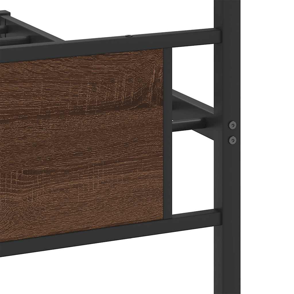 Bed Frame without Mattress Brown Oak 107x203 cm Engineered Wood