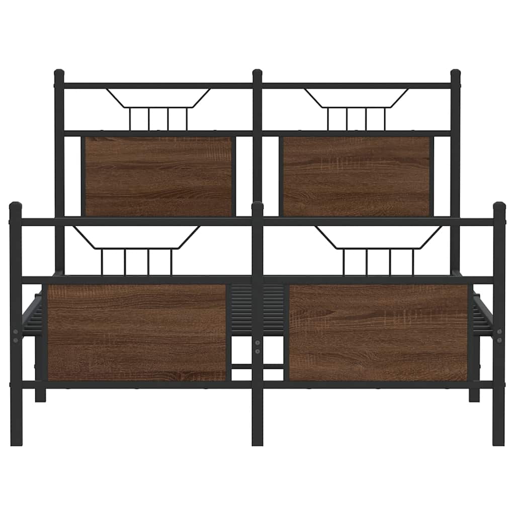 Bed Frame without Mattress Brown Oak 120x200 cm Engineered Wood