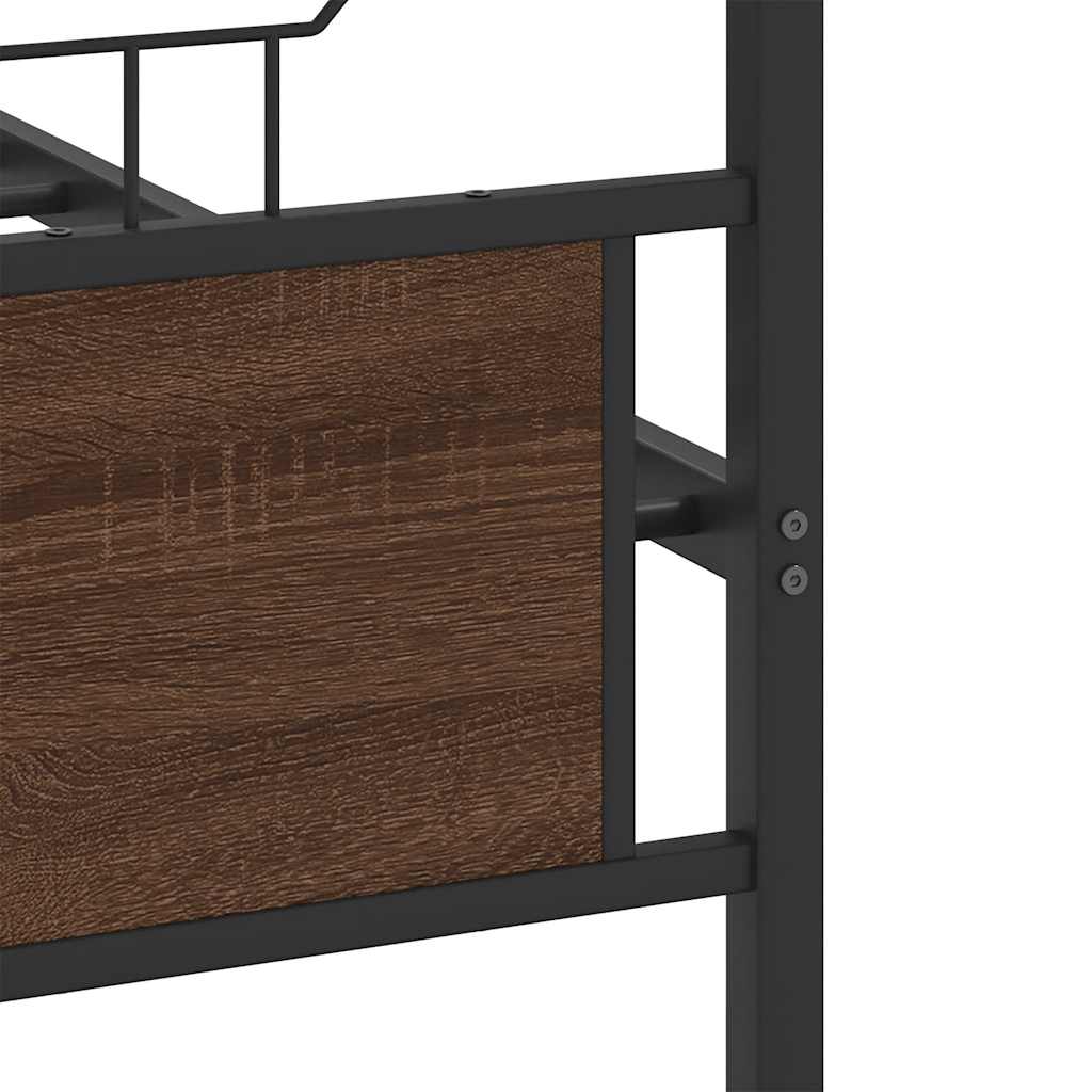 Bed Frame without Mattress Brown Oak 120x200 cm Engineered Wood