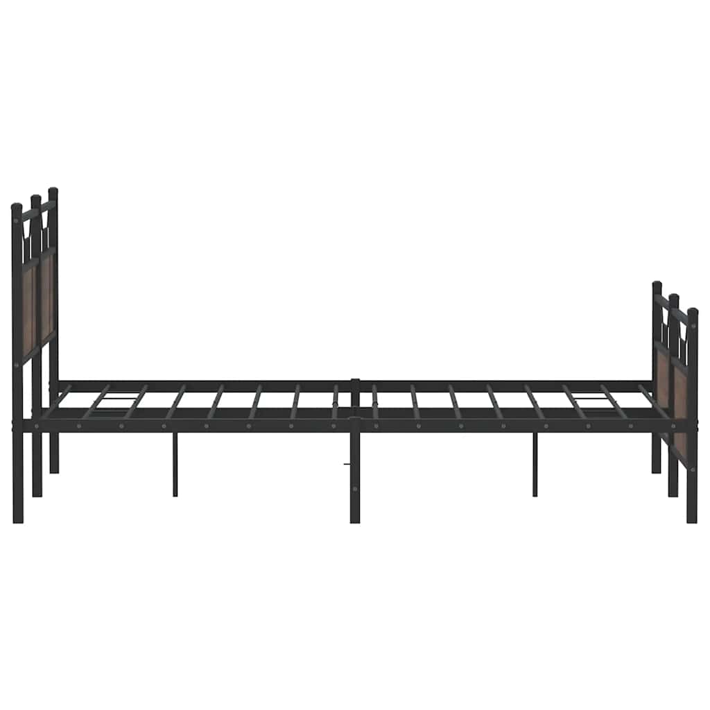 Bed Frame without Mattress Brown Oak 140x190 cm Engineered Wood
