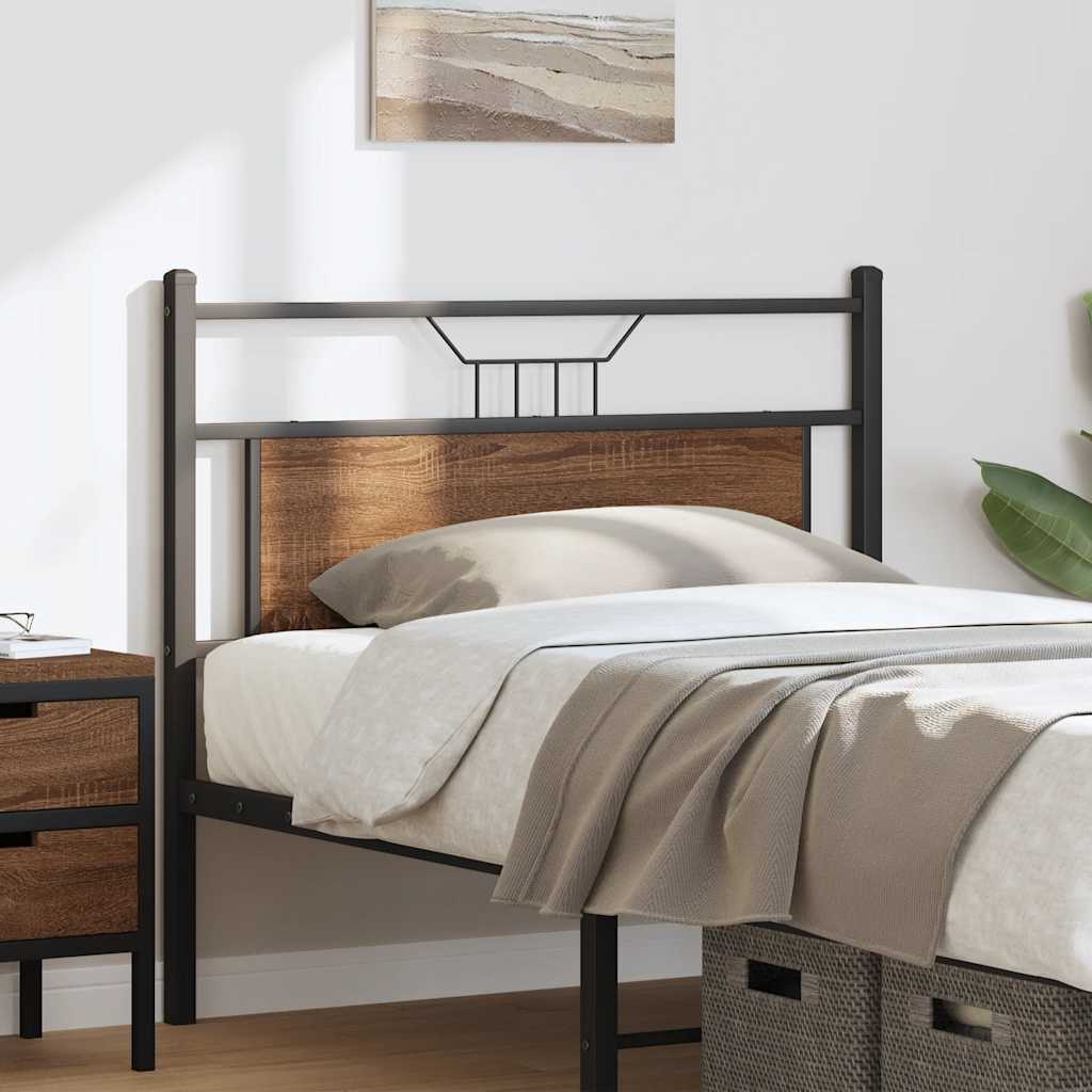 Replace Headboard Brown Oak 107 cm Engineered Wood and Steel