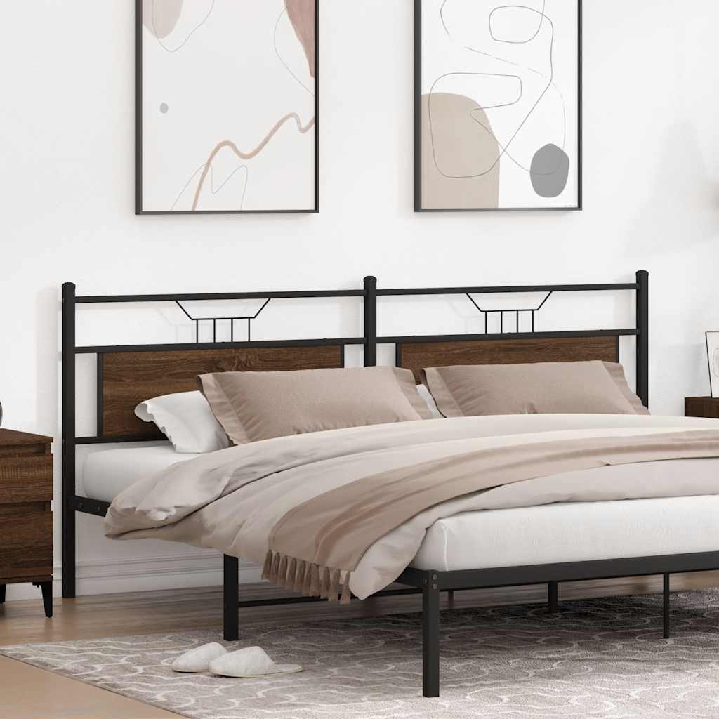 Replace Headboard Brown Oak 193 cm Engineered Wood and Steel