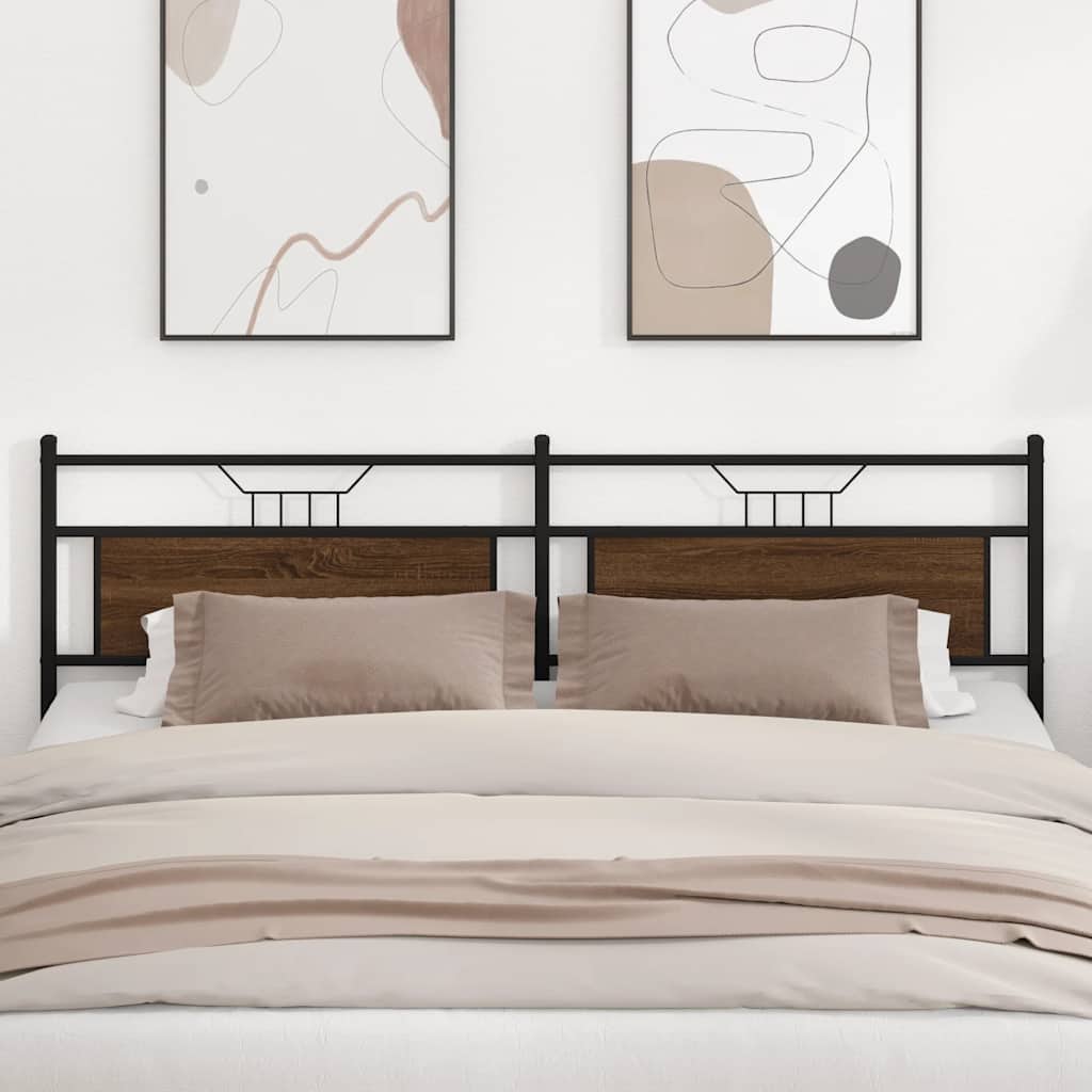 Replace Headboard Brown Oak 193 cm Engineered Wood and Steel