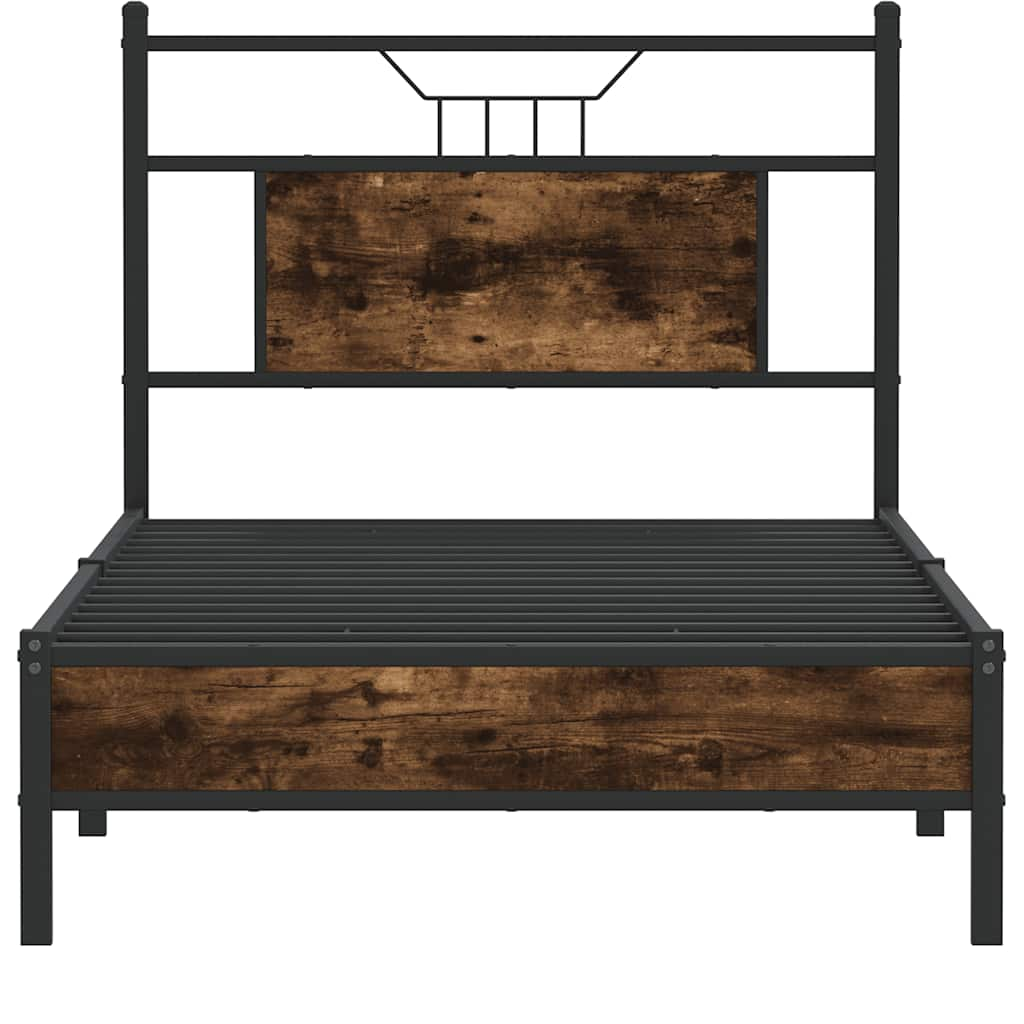 vidaXL Bed Frame without Mattress Smoked Oak 80x200 cm Engineered Wood