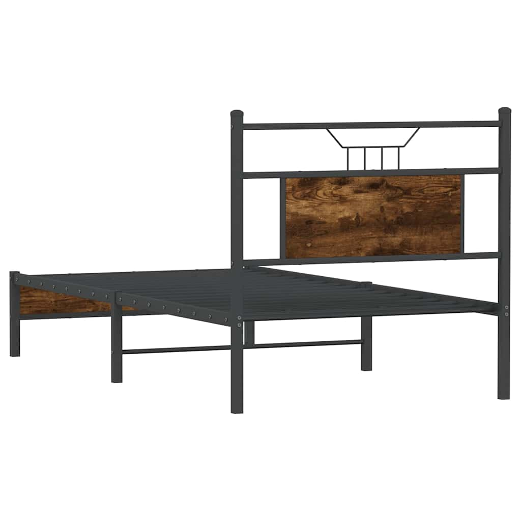 vidaXL Bed Frame without Mattress Smoked Oak 80x200 cm Engineered Wood