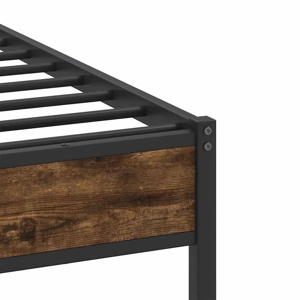 vidaXL Bed Frame without Mattress Smoked Oak 80x200 cm Engineered Wood