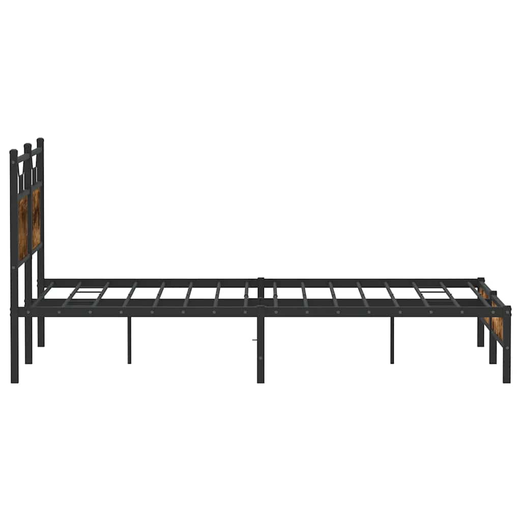 vidaXL Bed Frame without Mattress Smoked Oak 137x190 cm Engineered Wood