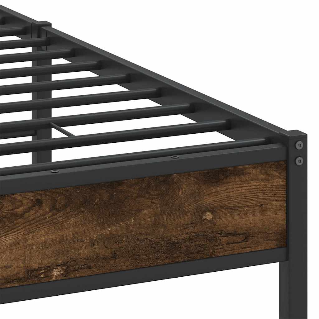 vidaXL Bed Frame without Mattress Smoked Oak 137x190 cm Engineered Wood