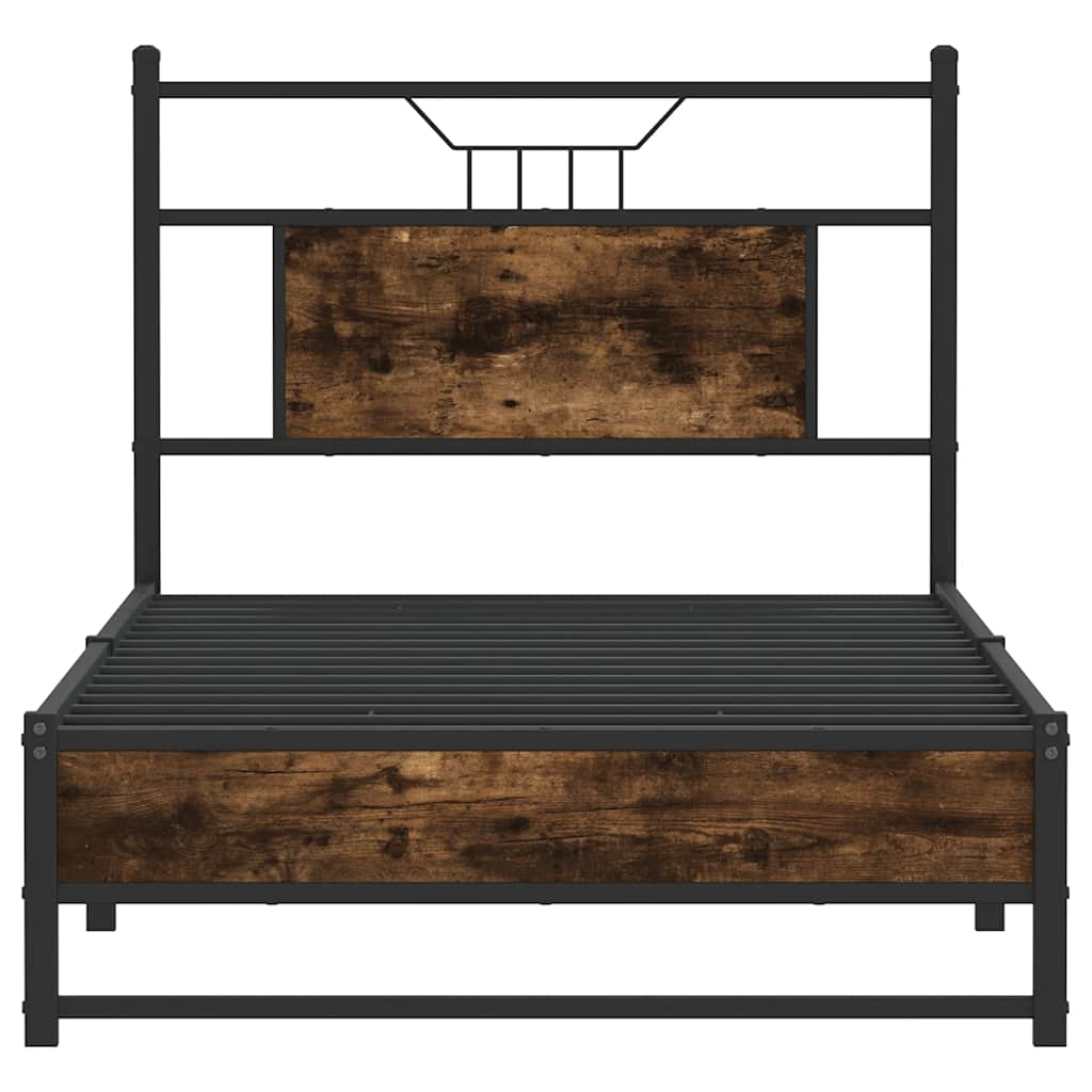 vidaXL Bed Frame without Mattress Smoked Oak 80x200 cm Engineered Wood