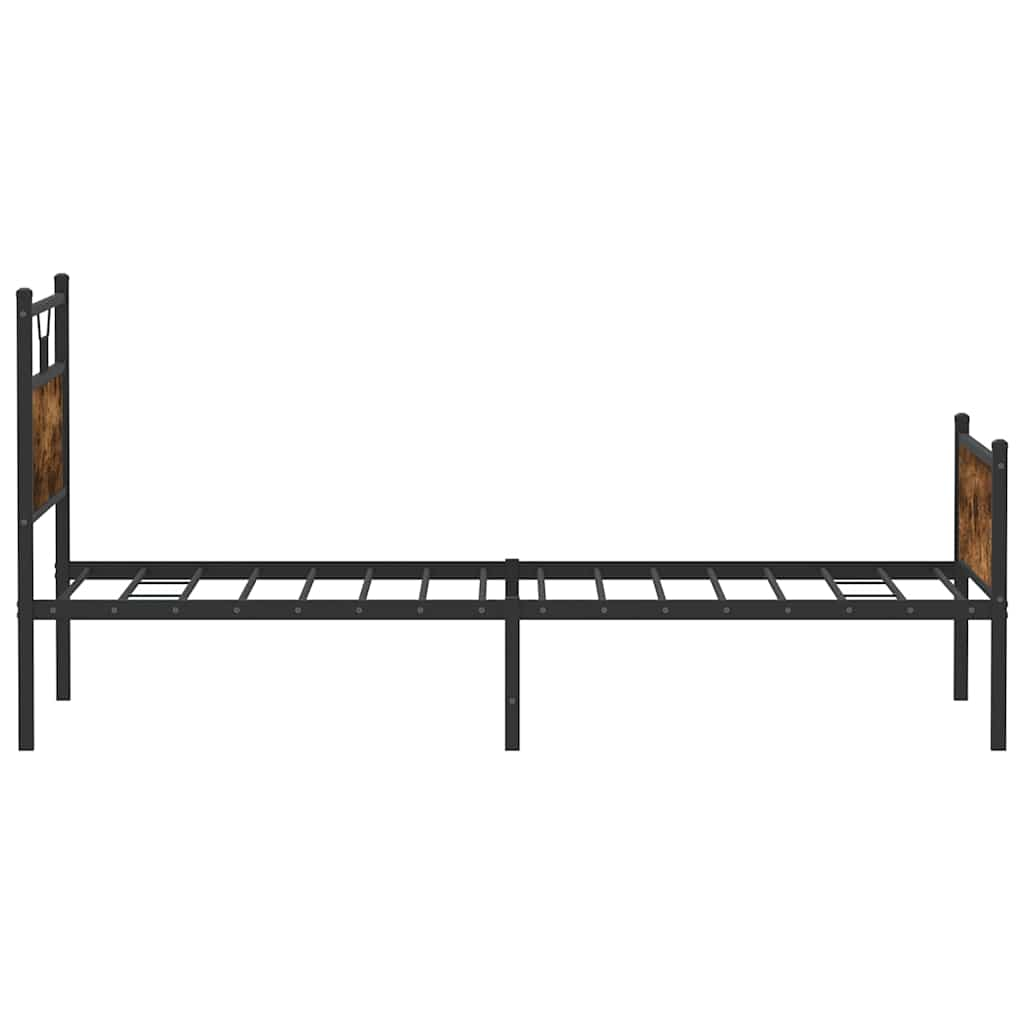 vidaXL Bed Frame without Mattress Smoked Oak 107x203 cm Engineered Wood