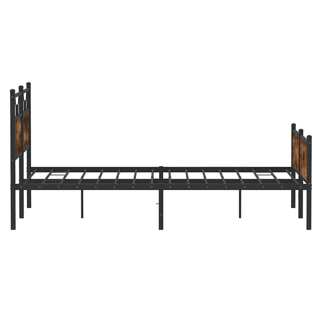 vidaXL Bed Frame without Mattress Smoked Oak 137x190 cm Engineered Wood