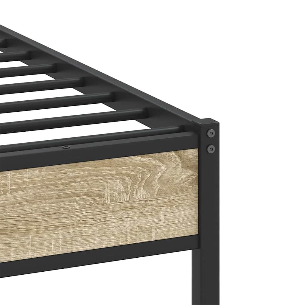 vidaXL Bed Frame without Mattress Sonoma Oak 75x190 cm Small Single Engineered Wood