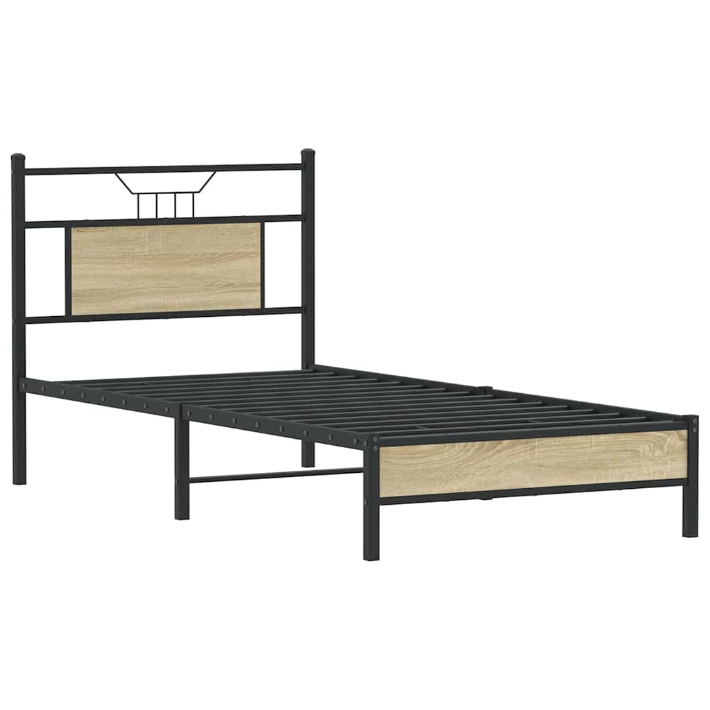 vidaXL Bed Frame without Mattress Sonoma Oak 90x200 cm Engineered Wood