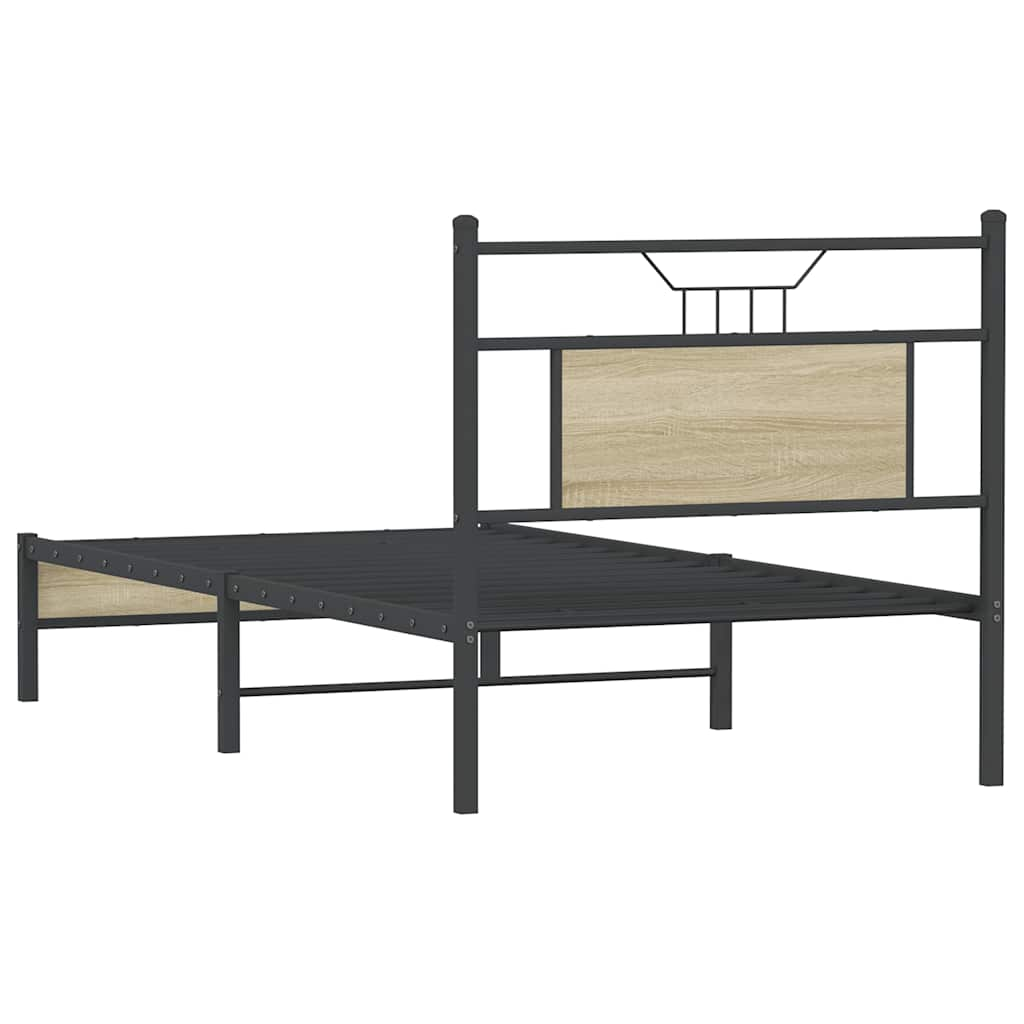 vidaXL Bed Frame without Mattress Sonoma Oak 90x200 cm Engineered Wood