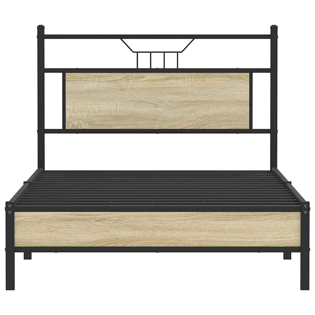 vidaXL Bed Frame without Mattress Sonoma Oak 100x190 cm Engineered Wood