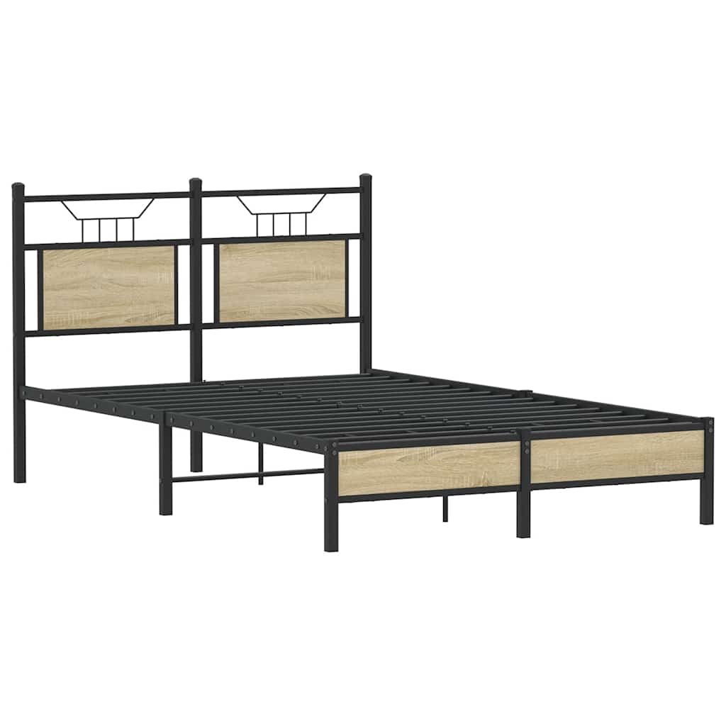 Bed Frame without Mattress Sonoma Oak 120x200 cm Engineered Wood