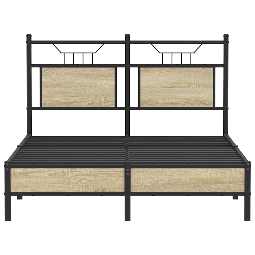 Bed Frame without Mattress Sonoma Oak 120x200 cm Engineered Wood