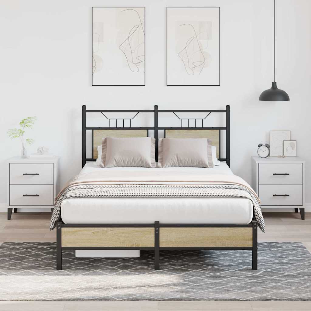 Bed Frame without Mattress Sonoma Oak 120x200 cm Engineered Wood
