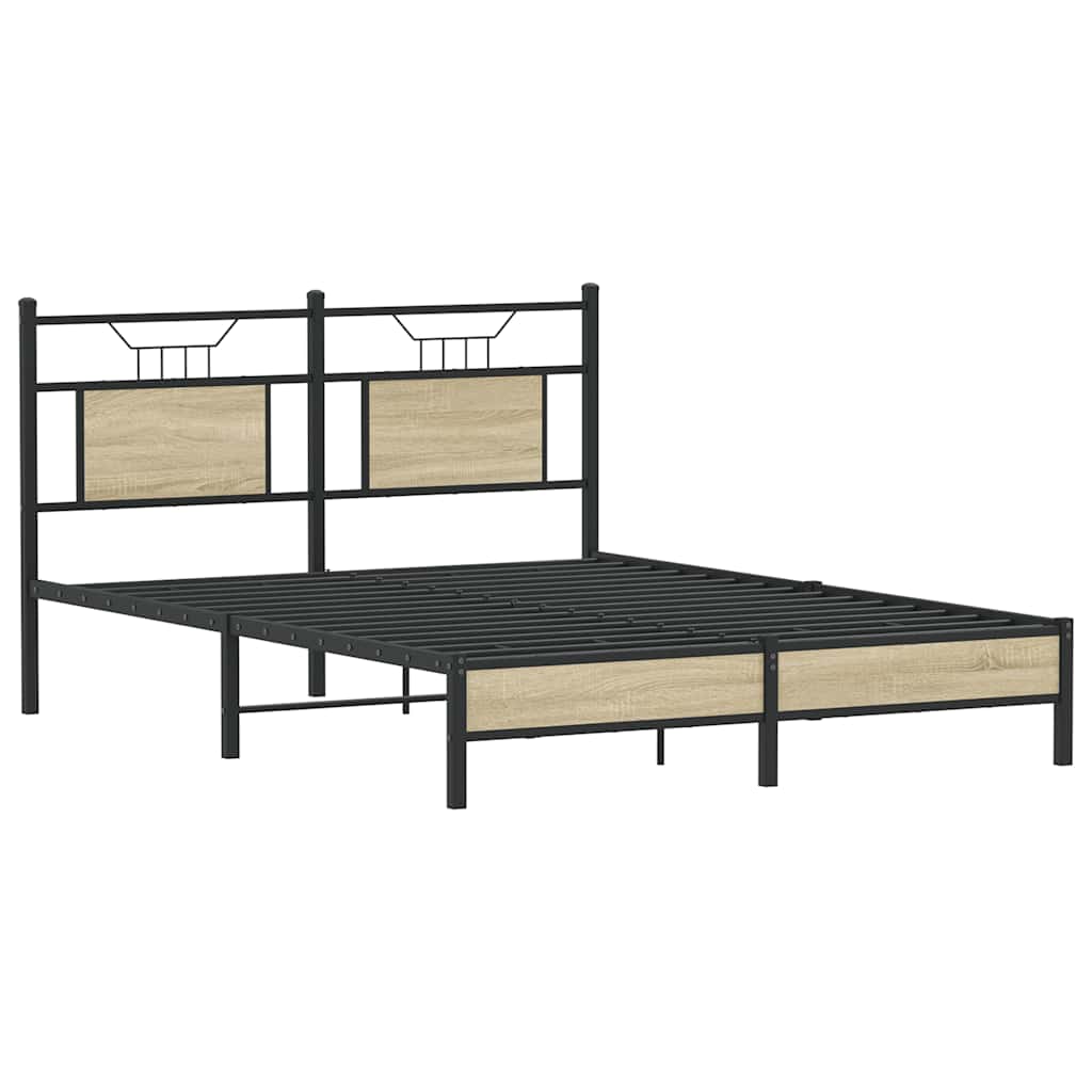 Bed Frame without Mattress Sonoma Oak 140x200 cm Engineered Wood