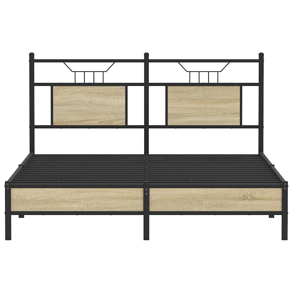 Bed Frame without Mattress Sonoma Oak 150x200 cm King Size Engineered Wood