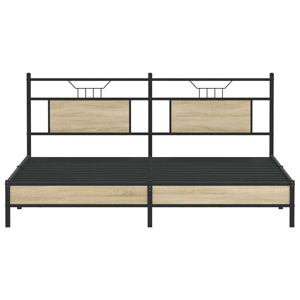 Bed Frame without Mattress Sonoma Oak 160x200 cm Engineered Wood