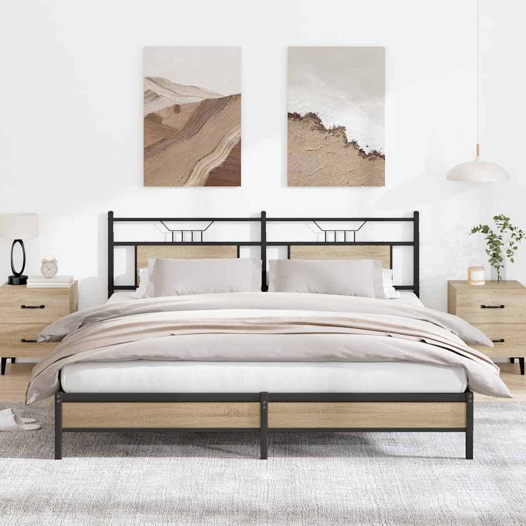 Bed Frame without Mattress Sonoma Oak 160x200 cm Engineered Wood