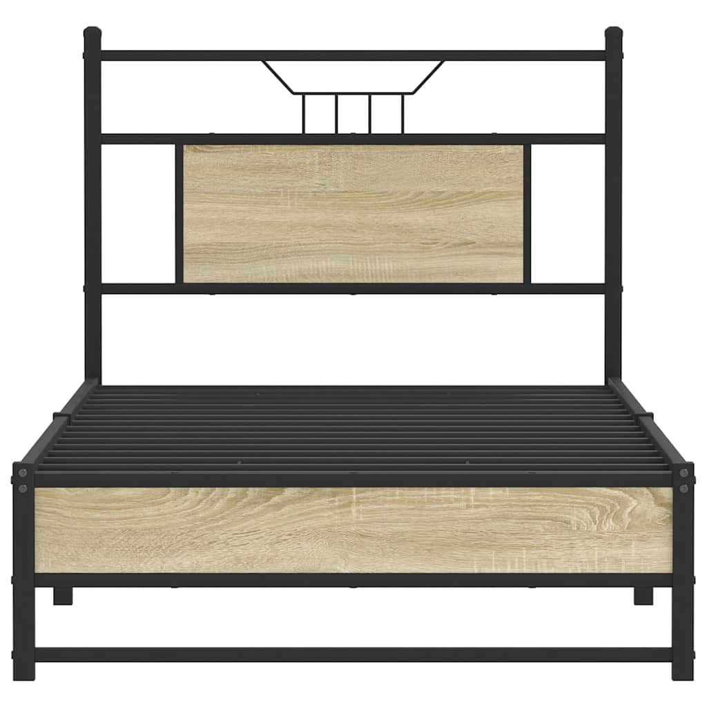 Bed Frame without Mattress Sonoma Oak 75x190 cm Small Single Engineered Wood