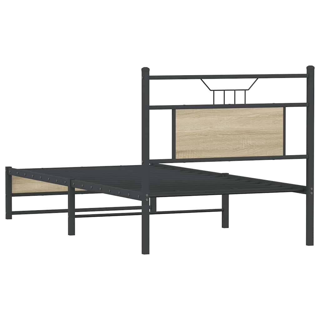 Bed Frame without Mattress Sonoma Oak 90x190 cm Single Engineered Wood