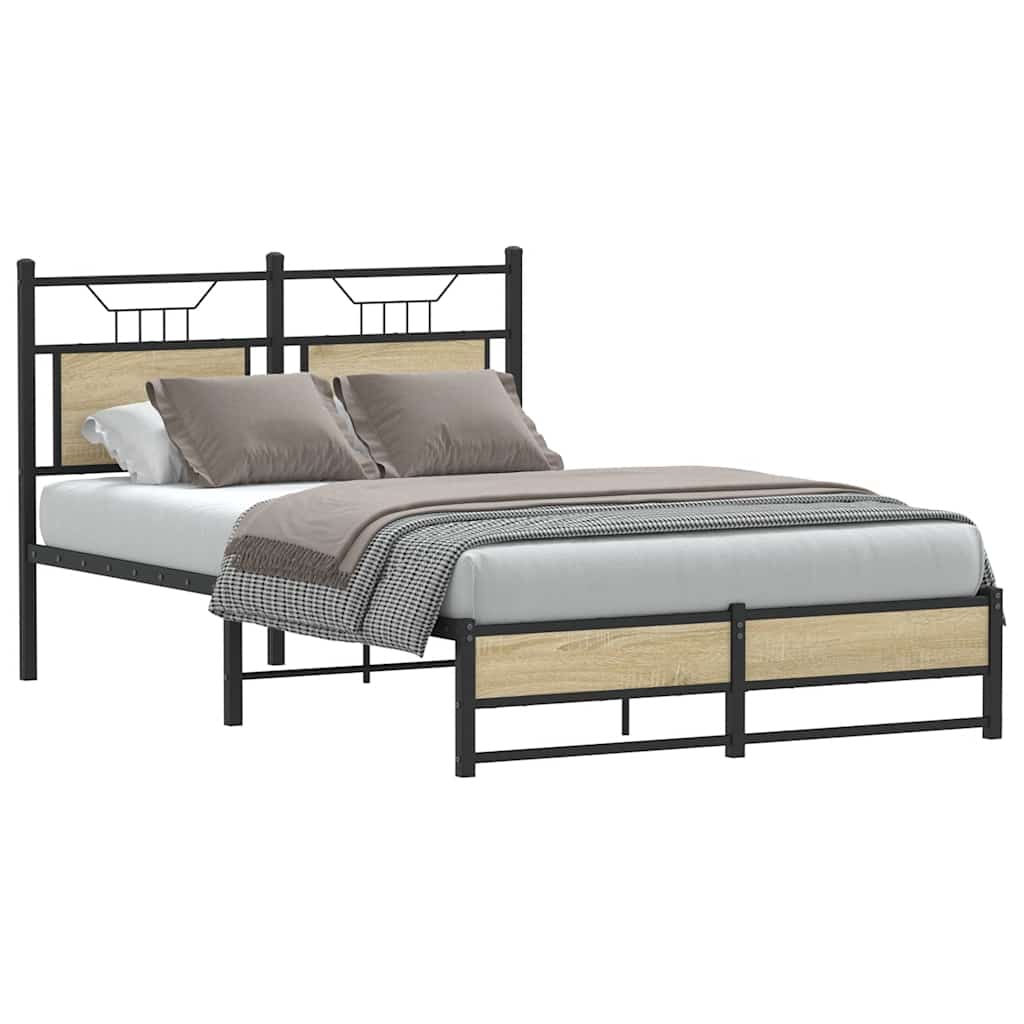 Bed Frame without Mattress Sonoma Oak 120x190 cm Small Double Engineered Wood