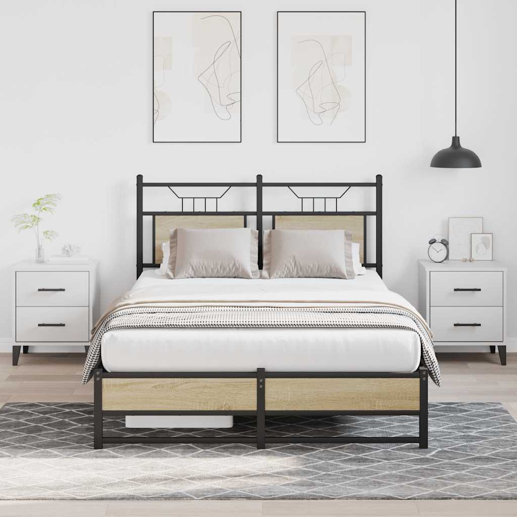 Bed Frame without Mattress Sonoma Oak 120x190 cm Small Double Engineered Wood