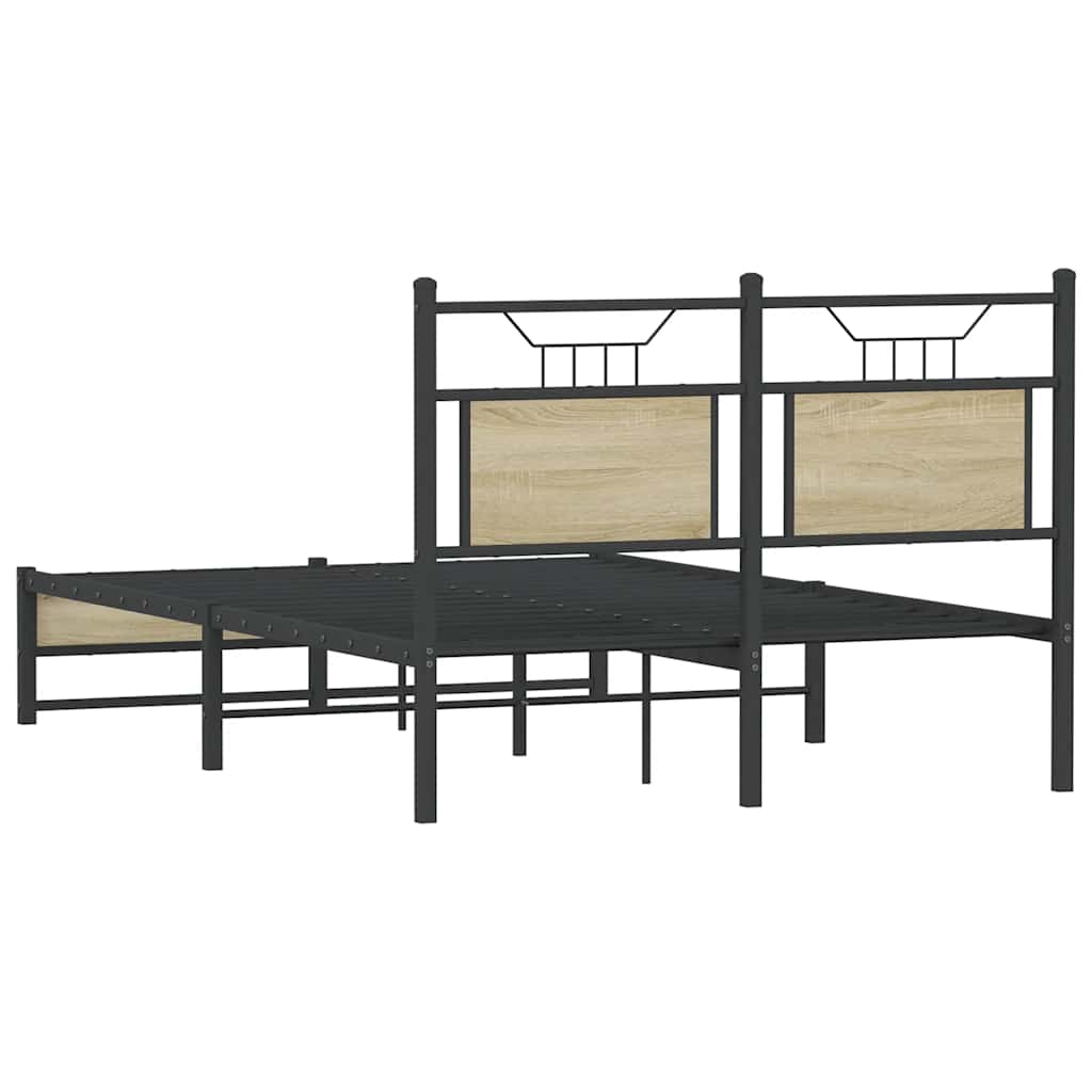 Bed Frame without Mattress Sonoma Oak 120x190 cm Small Double Engineered Wood