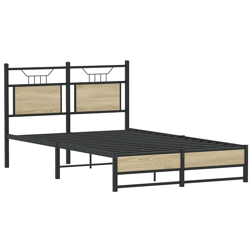 Bed Frame without Mattress Sonoma Oak 120x200 cm Engineered Wood