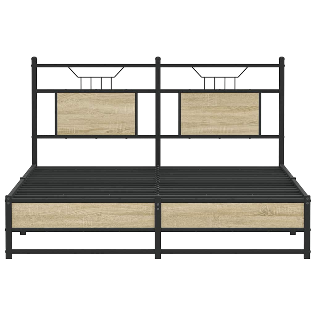Bed Frame without Mattress Sonoma Oak 140x190 cm Engineered Wood