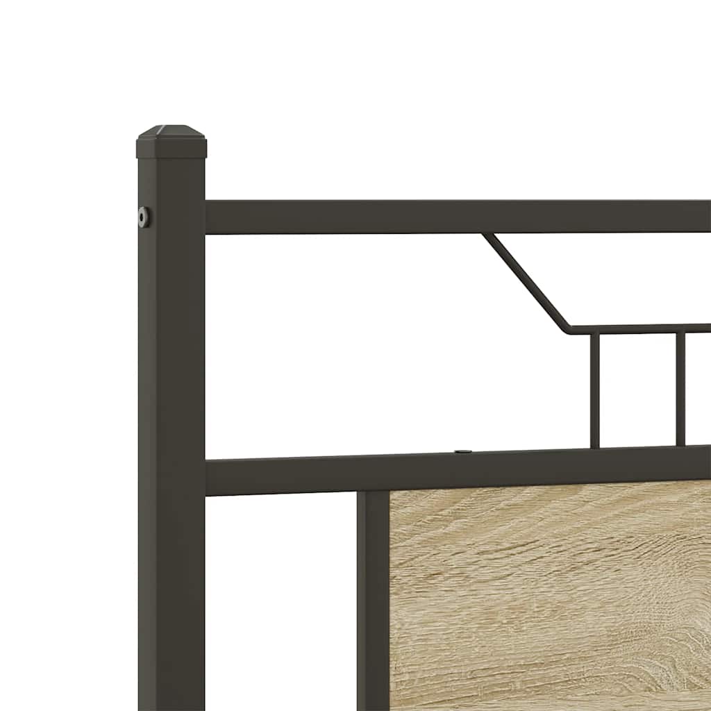 Bed Frame without Mattress Sonoma Oak 140x200 cm Engineered Wood