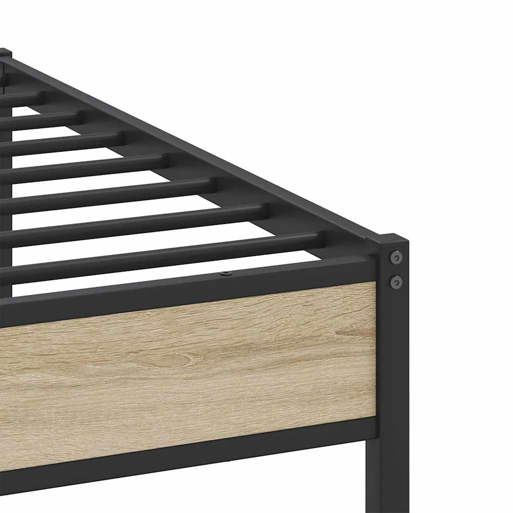 Bed Frame without Mattress Sonoma Oak 140x200 cm Engineered Wood