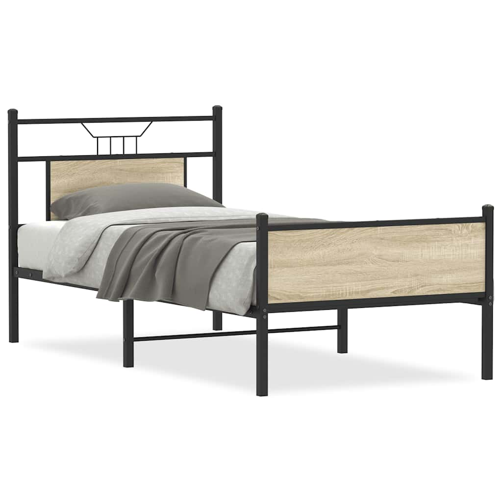 vidaXL Bed Frame without Mattress Sonoma Oak 80x200 cm Engineered Wood