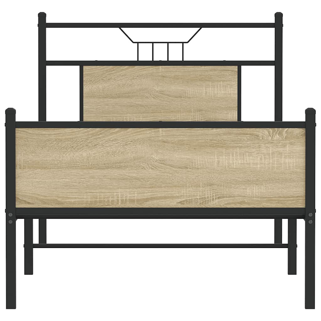 vidaXL Bed Frame without Mattress Sonoma Oak 80x200 cm Engineered Wood