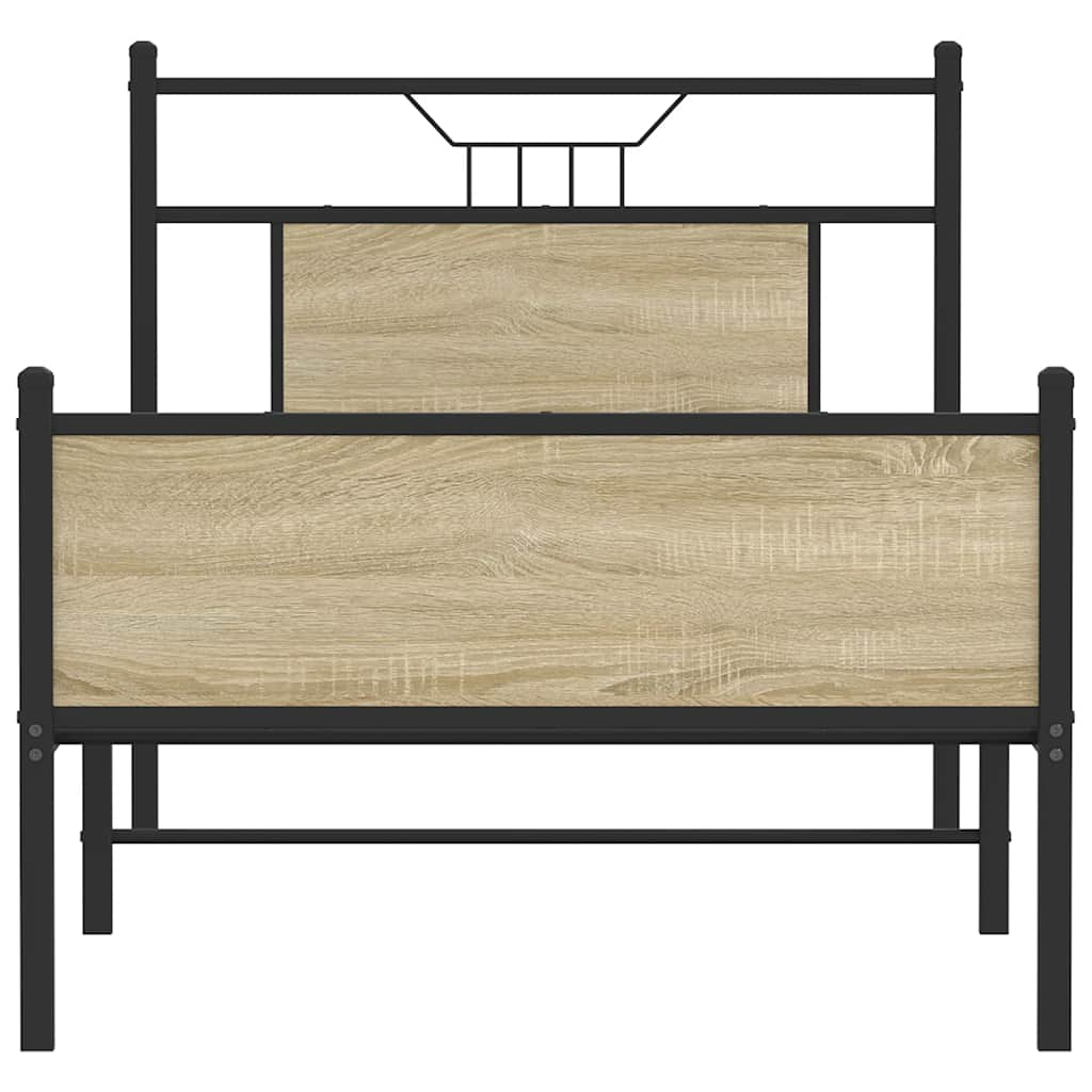 vidaXL Bed Frame without Mattress Sonoma Oak 90x200 cm Engineered Wood