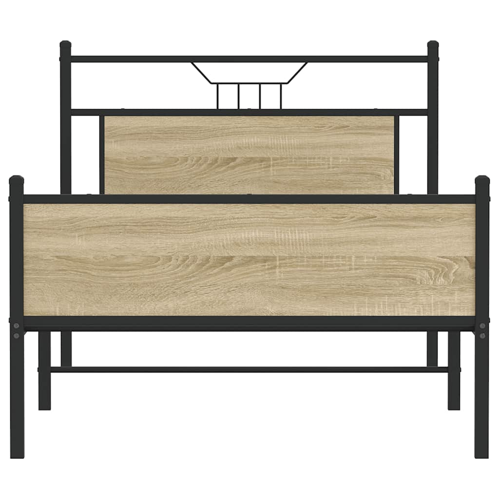 vidaXL Bed Frame without Mattress Sonoma Oak 100x200 cm Engineered Wood