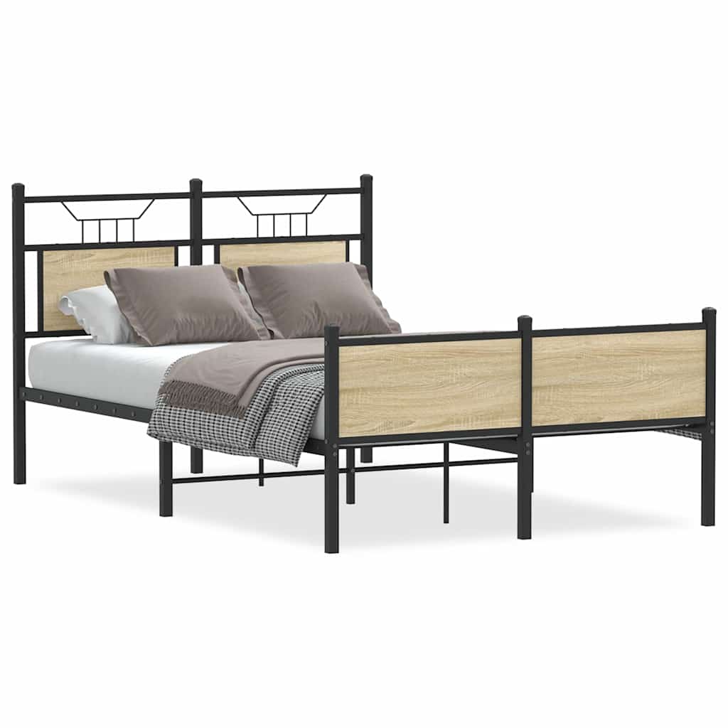 Bed Frame without Mattress Sonoma Oak 120x200 cm Engineered Wood